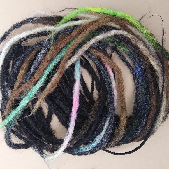 Black ombre colorful tie on dreadlock extensions - Picture 6 of 6